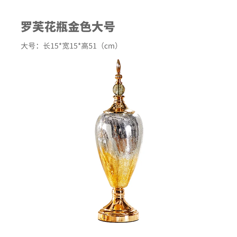 

Gold Luxury Creative Vase European Style Dried Flowers Interior Plant Holder Glamour Decor Home Ornaments Vaas Flower pot EH50VA