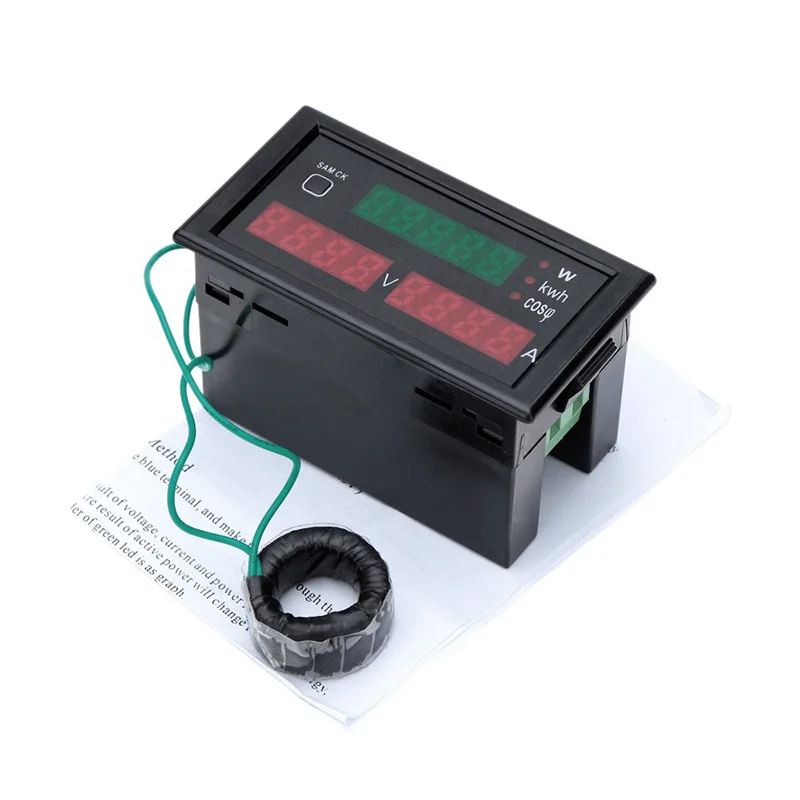 

Green Color 80-300V Digital Voltmeter Power Meter LCD Display Energy Meter 100a AC Current Tester Ammeter Voltage Meter
