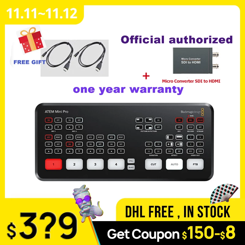 Оригинальный Blackmagic Design ATEM Mini Pro / Atem HDMI совместимый переключатель потока в