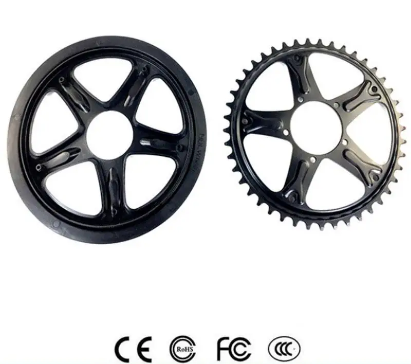 Передняя звезда колеса внедорожника черного цвета 44T 46T 48T 52T зубцы цепного BBS01