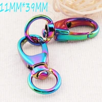 10 pcs rainbow lobster swivel clasps claw claws carabiner buckle gate bag handbag 11mm39mm snap purse hook jewelry findings bag