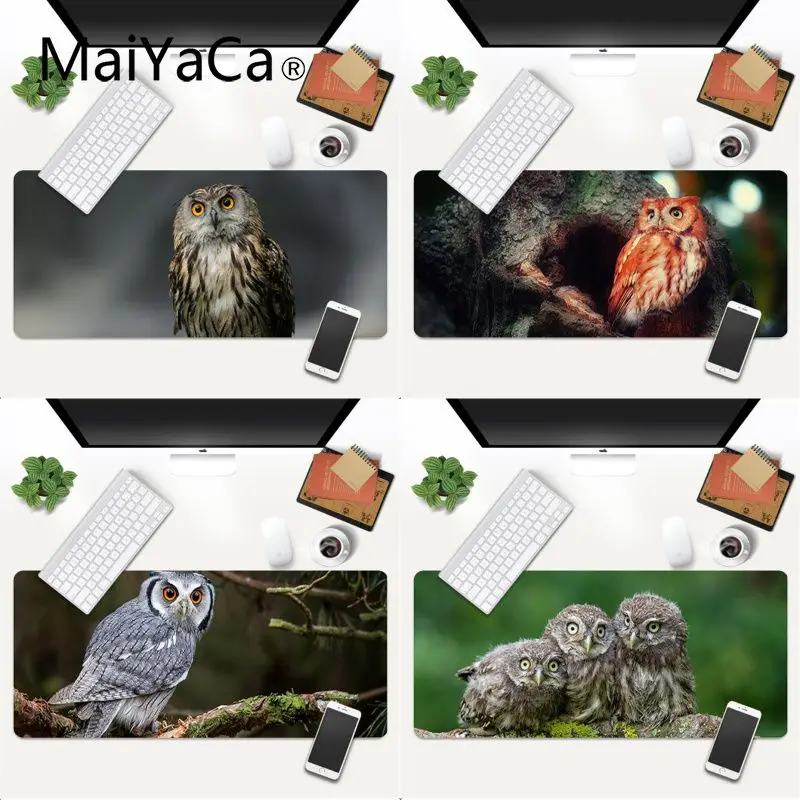

Игровой коврик для мыши MaiYaCa с забавными совами из натурального каучука, Настольный коврик, игровой коврик для мыши xl xxl 800x400 мм для world of warcraft