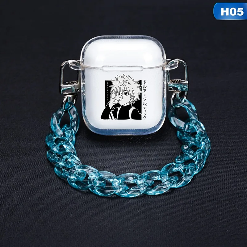 

Anime HUNTER x HUNTER Soft Silicone Color Chain Earphone Protector with Hanging Chain for Airpods 1 2 Protect Case Charging Box