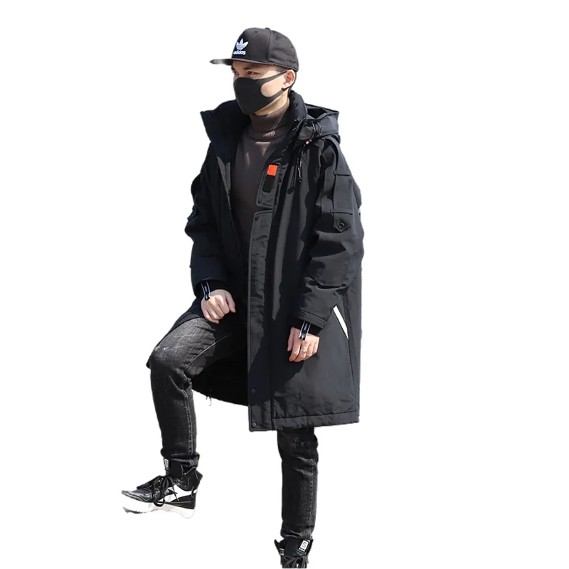 Men's Down Jacket Youth Tops Mid-Length Fashion Brand Thickened Winter Coat Overalls Overcoat Parker Handsome Jackets