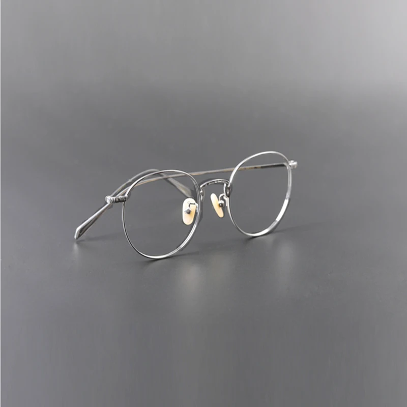 Оправа для очков с веками из чистого титана круглые ультралегкие очки в стиле