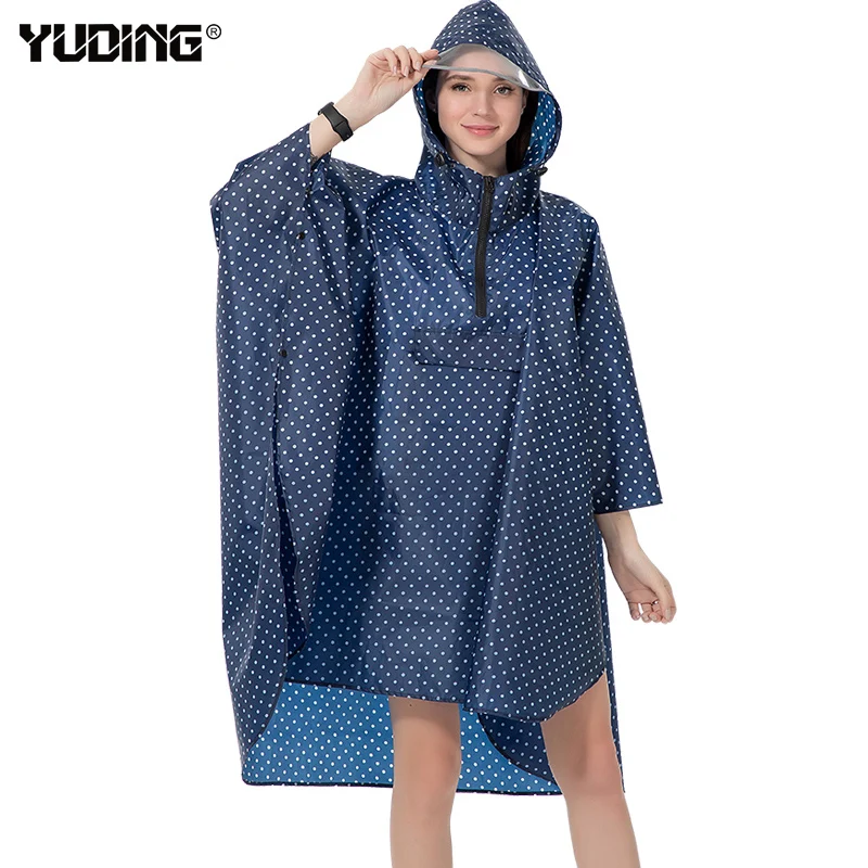 Дождевик Yuding Женский водонепроницаемый из полиэстера с сумкой в комплекте пончо
