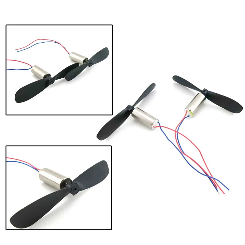 2pcs DC Motor Aircraft Small 2*Motors And 2*Propeller Rotor Blades DIY Mini RC Toy Quadcopter Drone Set | Обустройство дома
