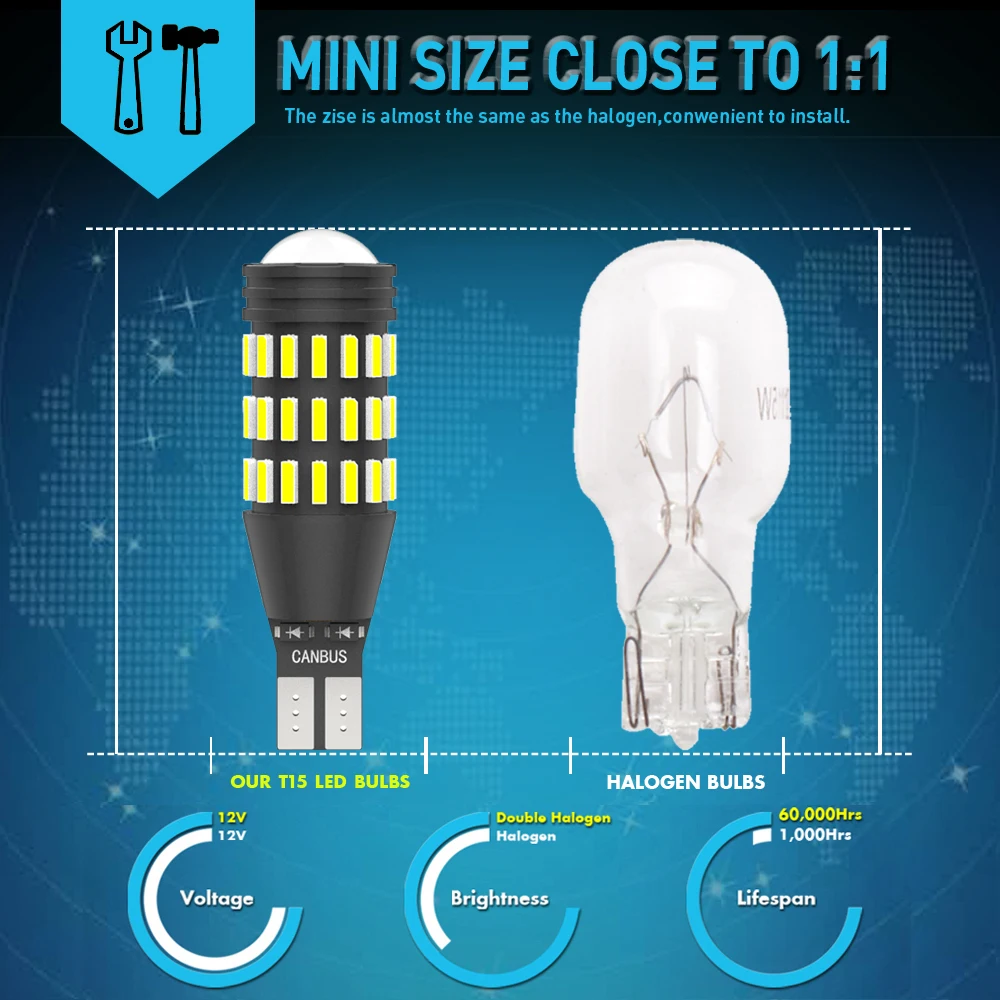 Автомобильная светодиодная подсветка Canbus для VW Golf 4 5 6 Passat B5 B6 Audi A3 A4 A6 Ford Focus 2 3 1 MK2