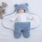 Теплый детский спальный мешок, мягкое пушистое Флисовое одеяло для новорожденных, Одежда для младенцев, мальчиков и девочек, пеленка для сна