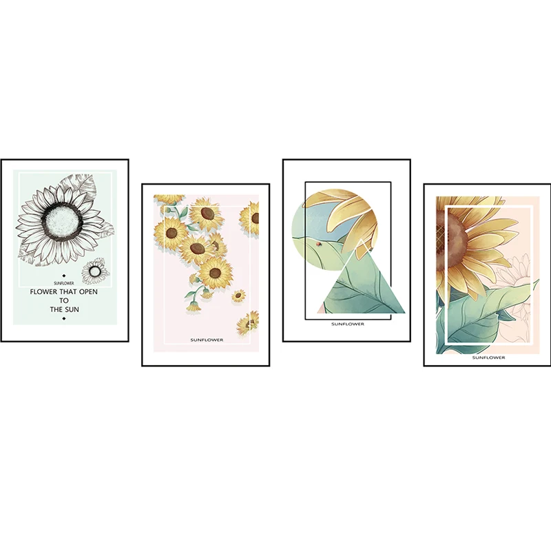 

Sunflowers Wall Stickers for Living Room Kids Room Bedroom Wall Decal Home Decoration Art Murals