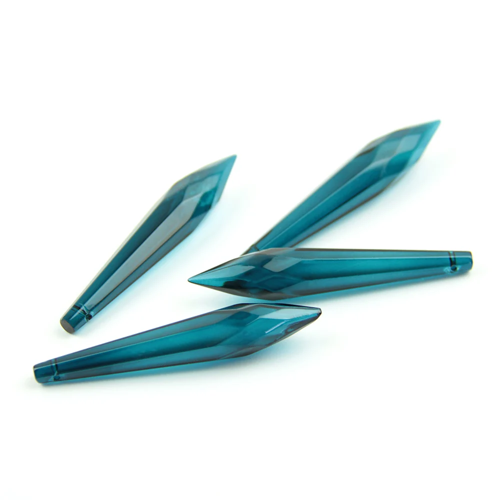 Zircon Blue 38mm-76mm Icicle Drops Crystal For Chandeliers Trimming Pendant Lighting Glass Parts | Освещение