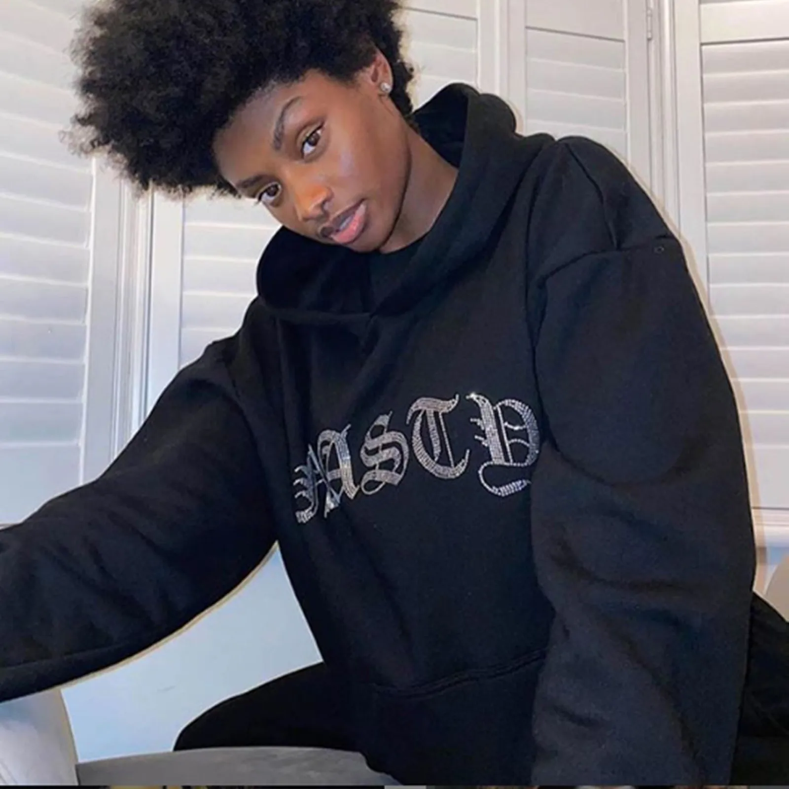 

Women Casual Patterned Long Sleeves Pullover Blouses Hooded Sweatshirt Tops