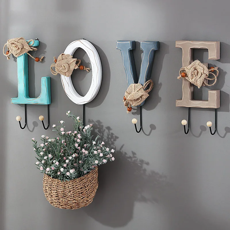 

Handcrafts Decoration Hook Home Decoration Storage Hanger Love Hooks Wall Decoration Ornament Bag Key Holder Wedding Decorations