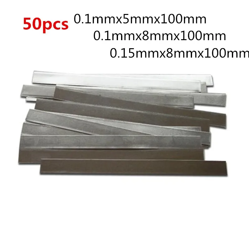 50Pcs/lot Low Resistance 99.96% Pure Nickel Strip Sheets For Battery Pack Spot Welding Machine Nickel Strip Cell Connector