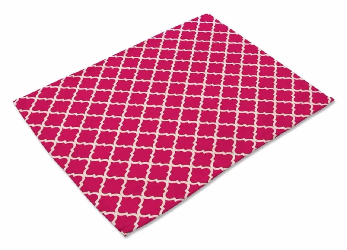 CAMMITEVER Korean Pink Grey Dots Lines Waves Table Cup Mat Coffee Placemat Geometry Printed Anti-fade Home Decor for Girls | Дом и сад