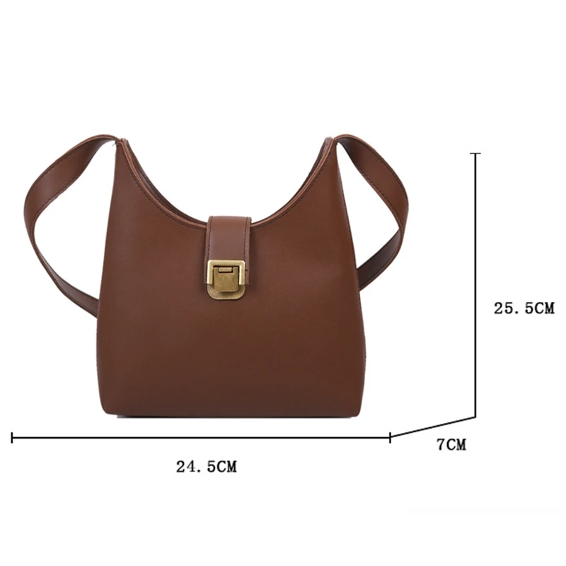 

Washed Leather Shoulder Bag Soft Solid Women Bag High Quality Female Bag European and American Style
