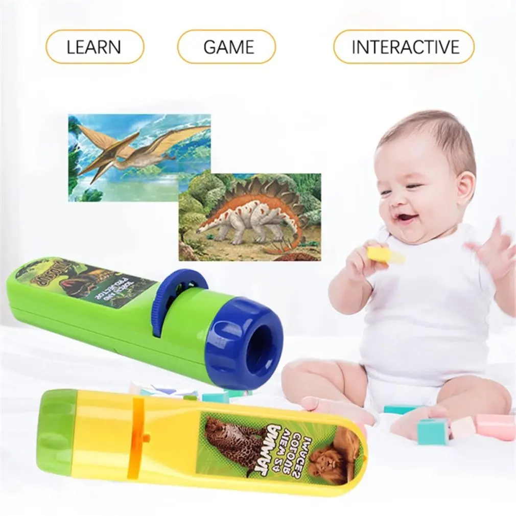 Projection Flashlight Children Projector Light Cute Cartoon Toy Night Photo Picture Bedtime Learning Fun Toys |