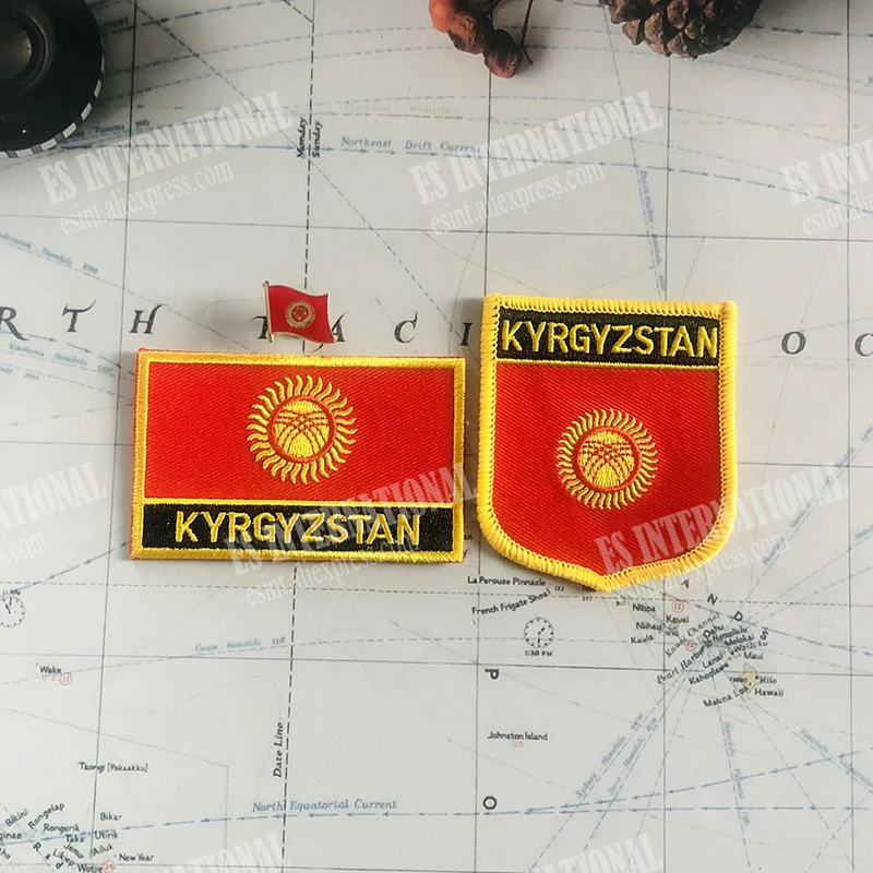 Нашивки с национальным флагом Киргизии повязка на руку нашивки вышивкой и