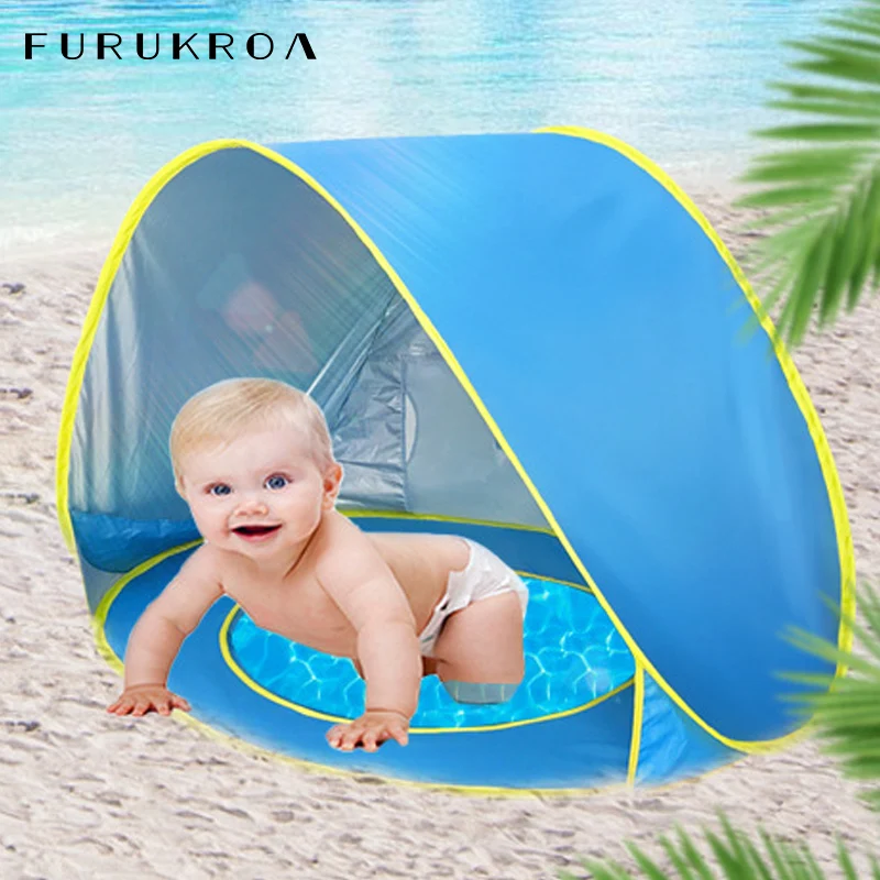 

Baby Beach Tent Portable Waterproof Build Sun Awning UV-protecting Tents Kids Outdoor Traveling Sunshade Play House Toys X145B