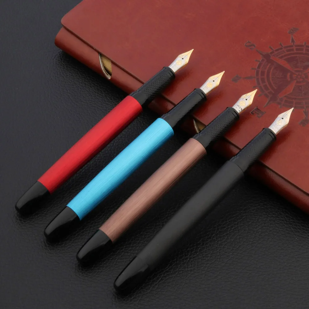 Ручка перьевая матовая с металлическим зажимом Классическая чернильная ручка