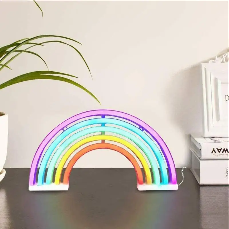 

Rainbow Hanging Lamp LED Special Shaped Light Children's Room Decoration Neon Pendant Wedding Decor