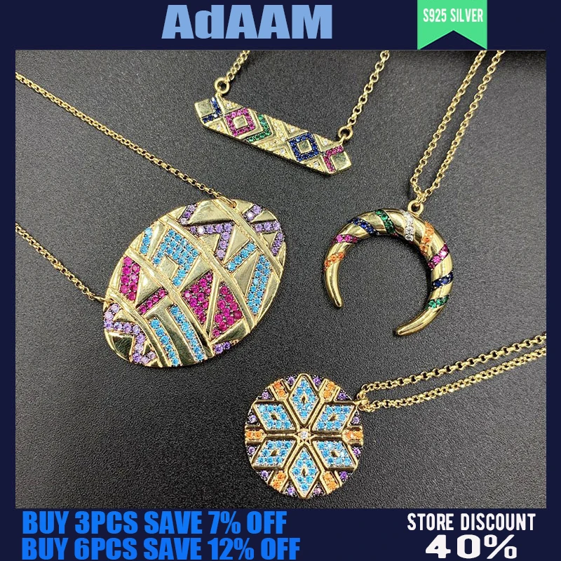 

S925 Sterling Silver Classic Colorful Tribal Necklace Women Fashion Exotic Style Personality Simple Clavicle Chain Luxury Jewelr