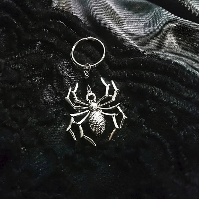 Серебряный цвет Паук брелок жуткий Готический подарок Хэллоуин ужас Мода для