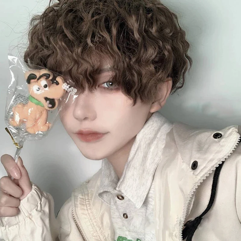 Парик Ailiade для мужчин и женщин модный синтетический короткий кудрявый костюм