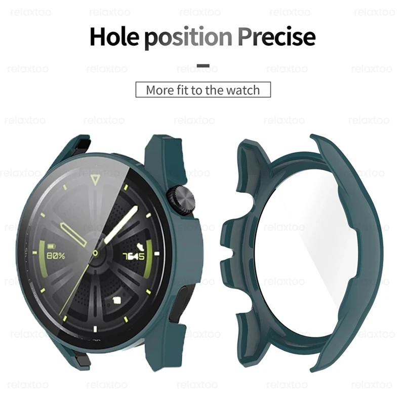 Защитный чехол с полным покрытием на 360 ° для Huawei Watch GT3 42 мм 46 переднее стекло +