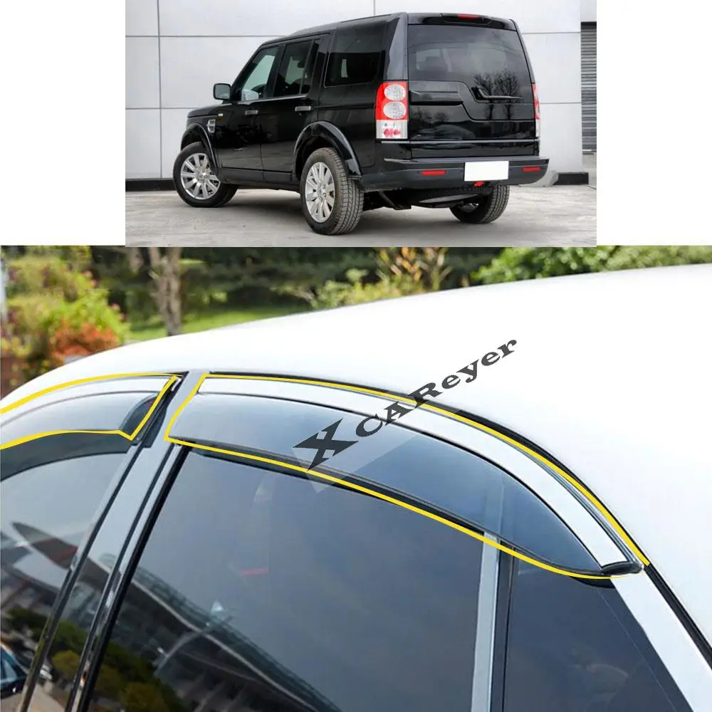 

Автомобильная наклейка для LAND ROVER Discovery 4 LR4 2010 2011 2012 2013 2014 2015, пластиковое стекло, ветрозащитный козырек, защита от дождя и солнца