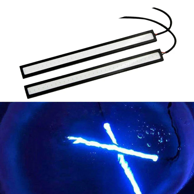 

Day Daytime Running Lights Driving Strip 10pcs Waterproof Aluminum Blue