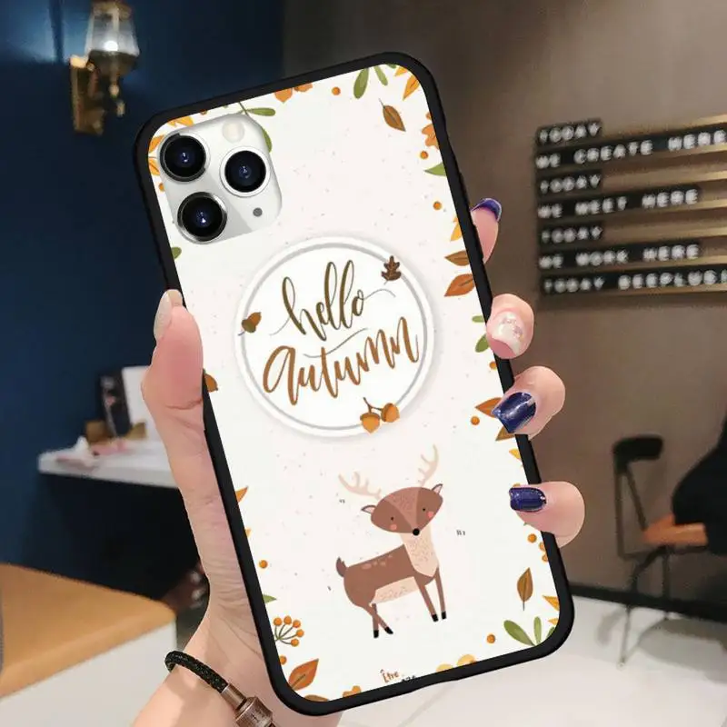 

Pumpkin Happy Autumn leaf Phone Case for iPhone 11 12 pro XS MAX 8 7 6 6S Plus X 5S SE 2020 XR Soft silicone Shell Cover