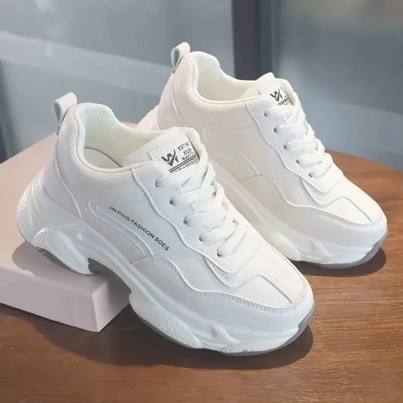 

Platform Sneakers Women Shoes Fashion 2022 Spring Reflective Korean Lace Up Chunky Sneakers Mixed Color Women's Vulcanize Shoes