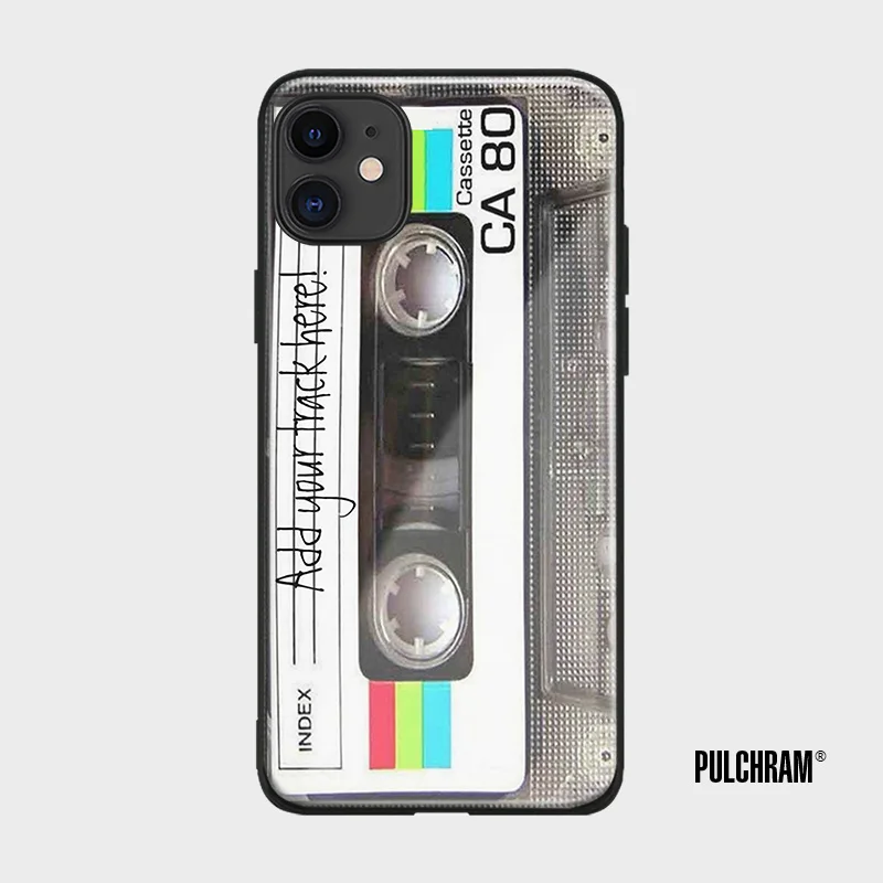 Винтажный мягкий силиконовый стеклянный чехол в стиле ретро для аудиокассеты