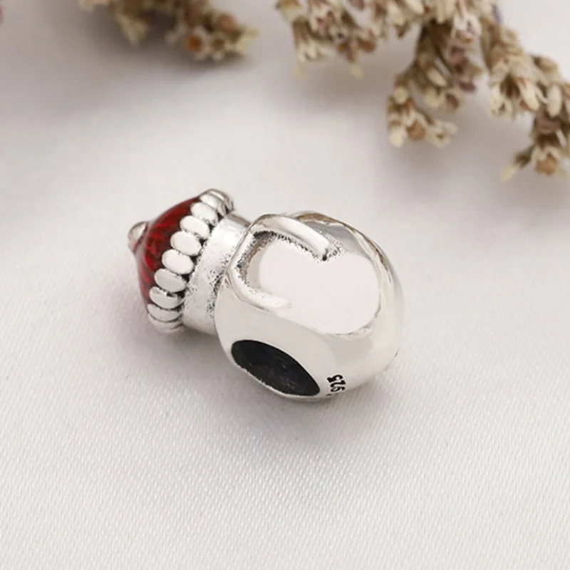 

100% 925 Sterling Silver Bead Christmas Snowman Pendant Fit Pandora Women Bracelet & Necklace Diy Jewelry