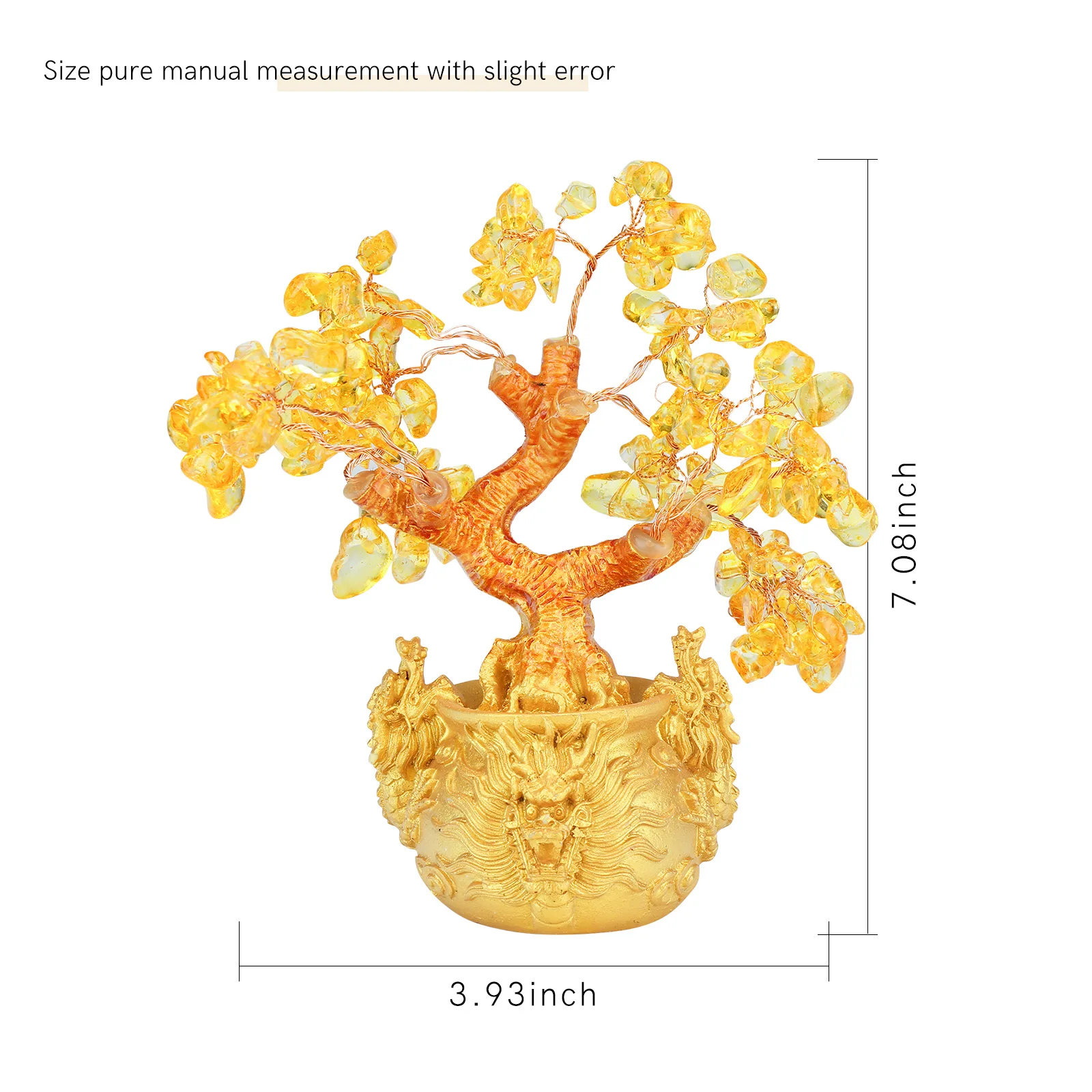 

Money Tree Lucky Tree Wealth Yellow Crystal TreeBonsai Style Wealth Luck Feng Shui Ornament Beautiful Delicate Home Office Decor
