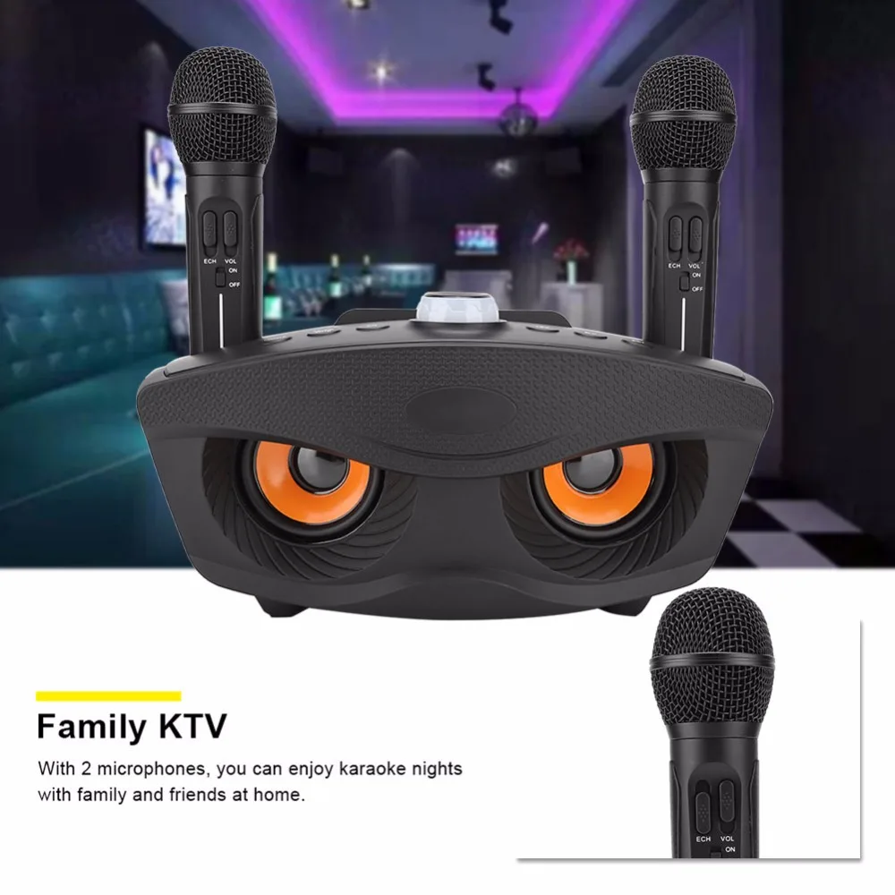 Портативный Bluetooth КТВ караоке-плеер Домашний Беспроводной Динамик-усилитель Поддержка TF FM AUX Вход открытый bluetooth-плеер