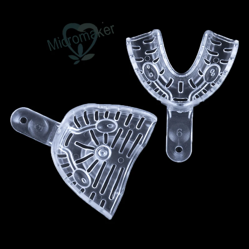 

3 Pairs Transparent Dental Materials Disposable Plastic Impression Tray Denture