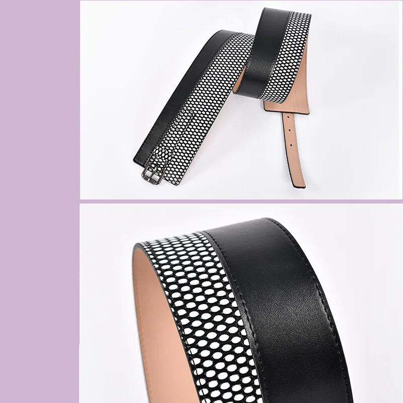 H3498 Fashion Wide Waist Belt Women Genuine Leather High Quality Casual Waist Seal Female Cowhide Top Grade Vintage Accessories