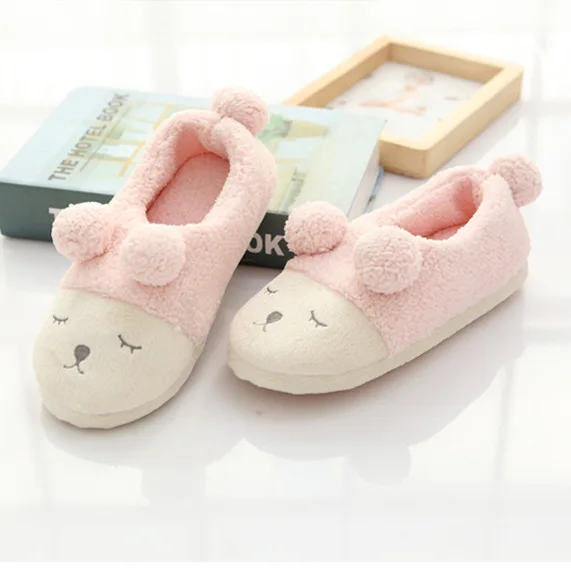 

Winter hot Plush warm slippers cute squint sheep comfortable bag with cotton slippers couple slippers