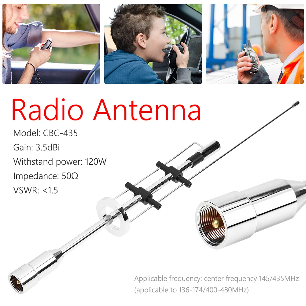 

CBC-435 UHF VHF Dual Band антенна 145 мГц 435 открытый личный автомобиль Запчасти украшения для мобильной радиосвязи PL-259 MGO3