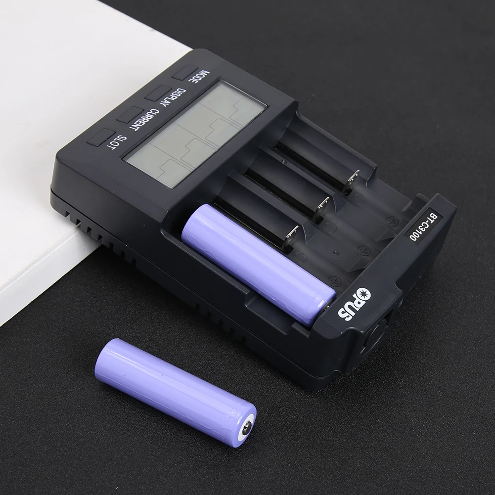 

OPUS BT-C3100 V2.2 Universal Four Slots Smart Rechargeable Battery Charger For Li-ion NiCd NiMH AA AAA NIMH 10440 18650Batteries