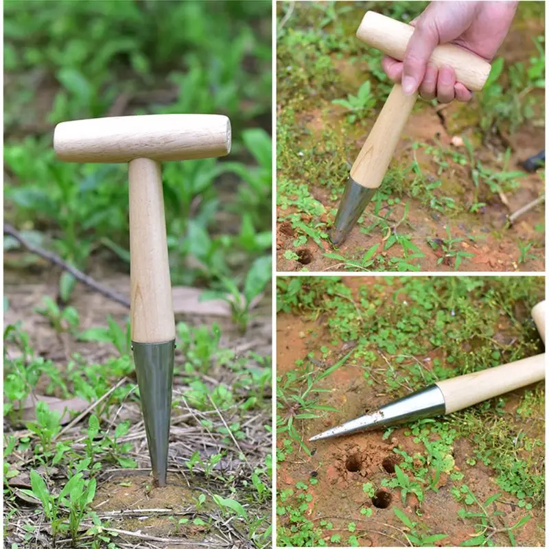 

A0KF Home Gardening Hole Puncher Fertilizing Seeding Plant Seed Cutting Seedling Seedling Garden Tool Planting Supplies