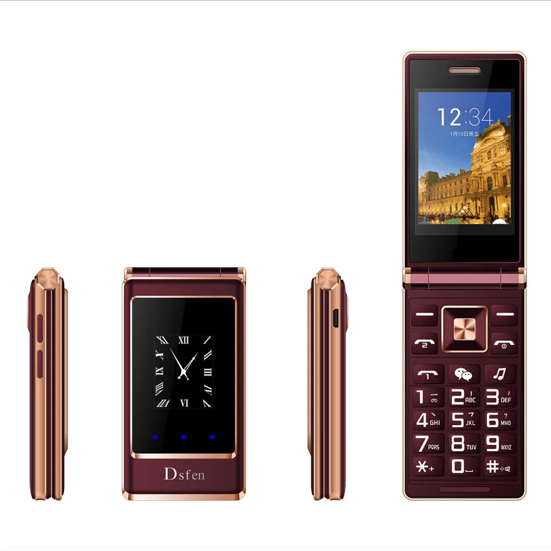 Бесплатная доставка наушников флип двойной Экран телефон Поддержка русская