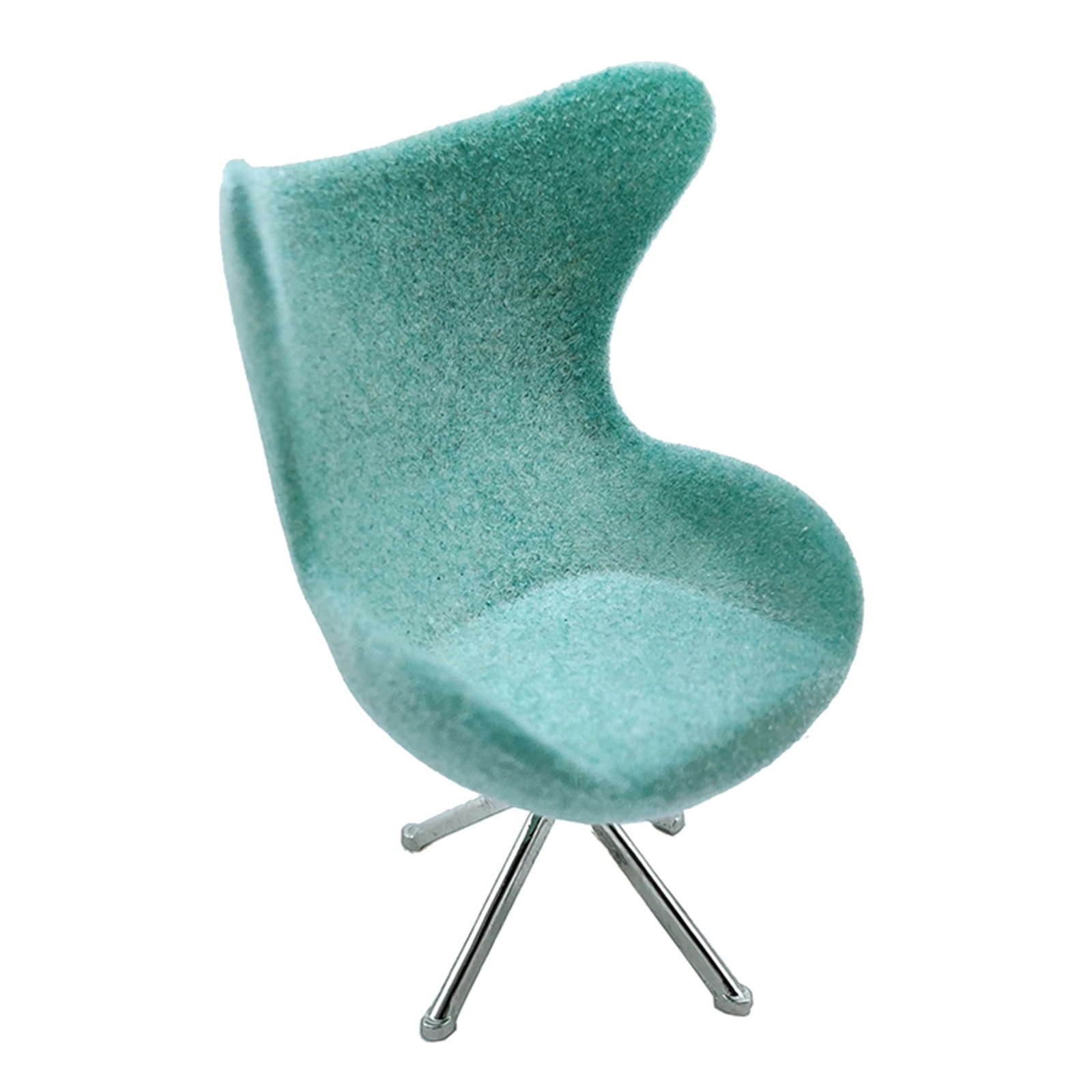

Miniature Modern Green Plastic Office High Back Flocking Seat Swan Chair for 1:12 Scale Furniture Home Ornament