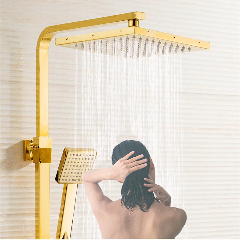 Набор для душа из латуни 8 дюймов с полкой |