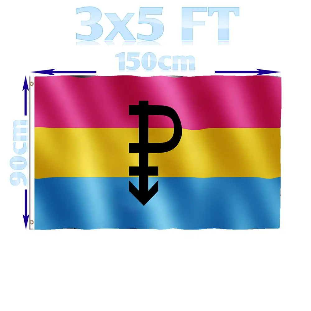 BENFACTORY Store 3x5 футов ЛГБТ, гей-Прайд Pansexual Symbol Flag однослойные 100D Полиэстеровые латунные втулки для помещений