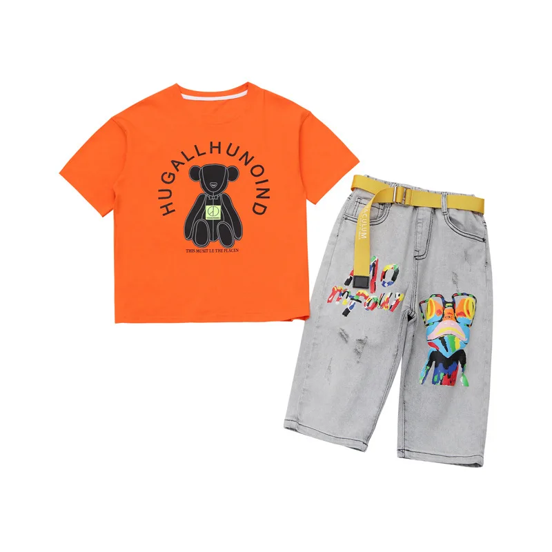 

XINYOU Brand Designer Tiny Cotton Print Boys clothes Set Funny Children Outwear Cool Babies T-shirt 2 Pieces sets Tops&Pants Tee
