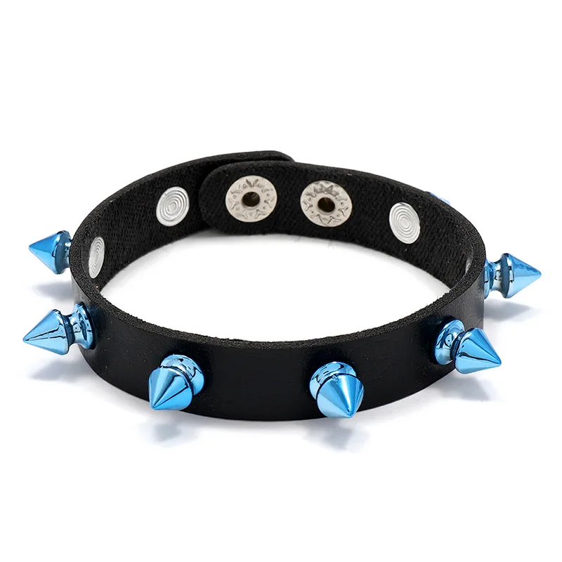 

Fashion Fashion Jewelry Personality Punk Style Leather Bracelet Trend Rock Pointed Nail Men's Bracelet Bracelet