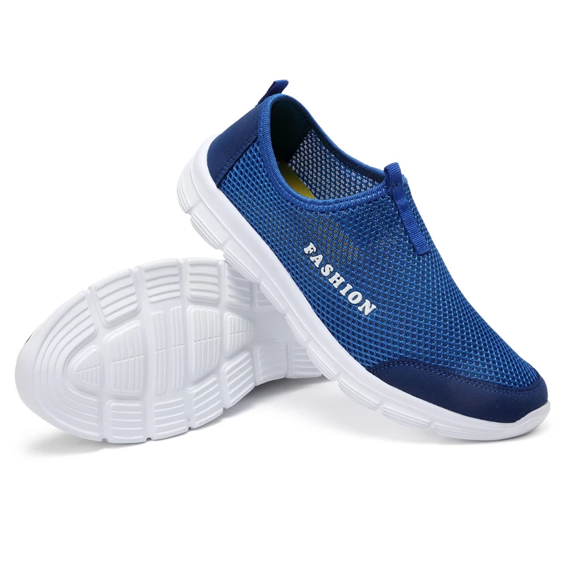 FEVRAL 2021 Summer Sneakers For Men Breathable Mesh Shoes High Quality Fashion Casual Lightweight Slip-on Flats | Обувь